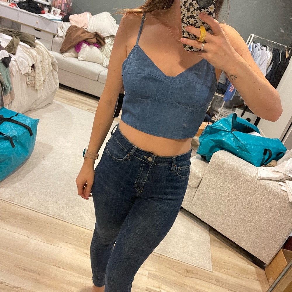 Pink Lily Chambray Tank Top